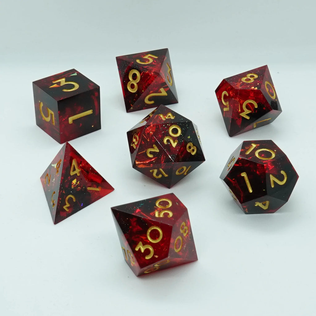 Dice Chronicle Cards Dice Set 'Ignus' Sharp Resin Tabletop Games