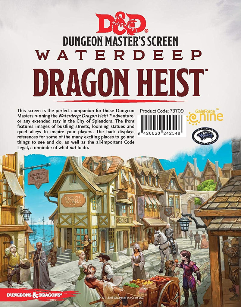 D&D DM Screen Waterdeep Dragon Heist
