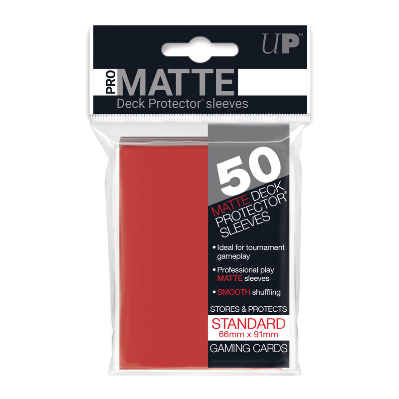 Card Sleeves: Ultra Pro - 50 Pro Matte "Standard" Red (66mm x 91mm)