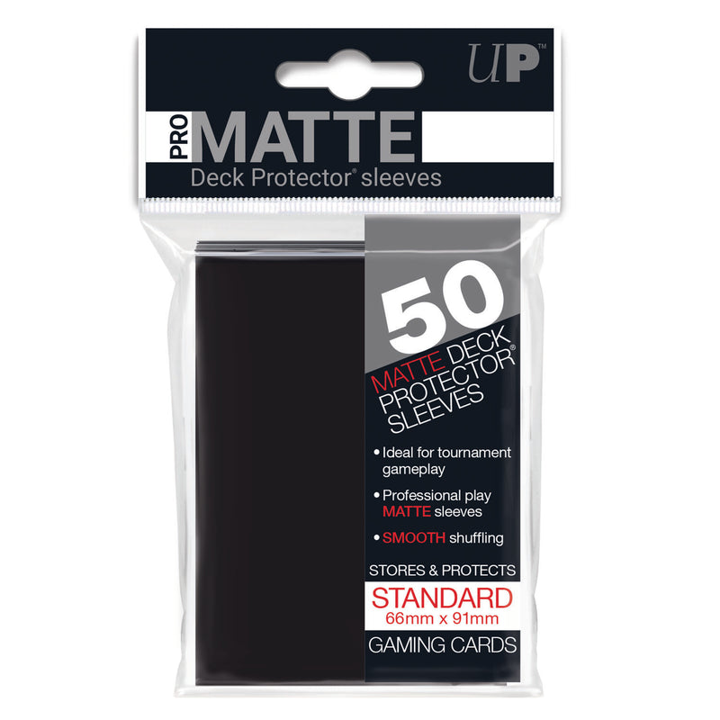 Card Sleeves: Ultra Pro - 50 Pro Matte "Standard" Black (66mm x 91mm)