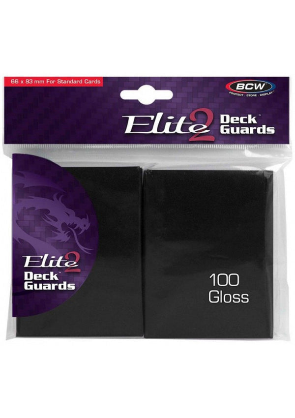 Card Sleeves: BCW - 100 Elite2 Glossy "Standard" Black (66mm x 93mm)