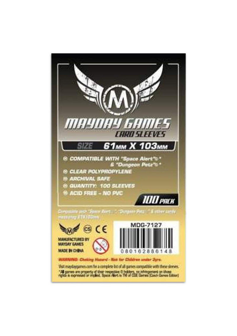 Card Sleeves: Mayday - 100 Light Yellow "Space Alert" (61mm x 103mm)