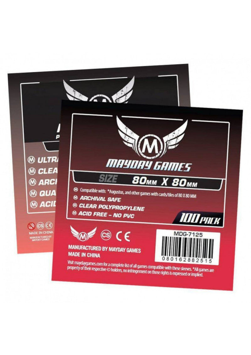 Card Sleeves: Mayday - 100 "Square" Medium (80mm x 80mm) Tabletop Games Pty Ltd Card Sleeves: Mayday - 100 "Square" Medium (80mm x 80mm) Tabletop Games Pty Ltd