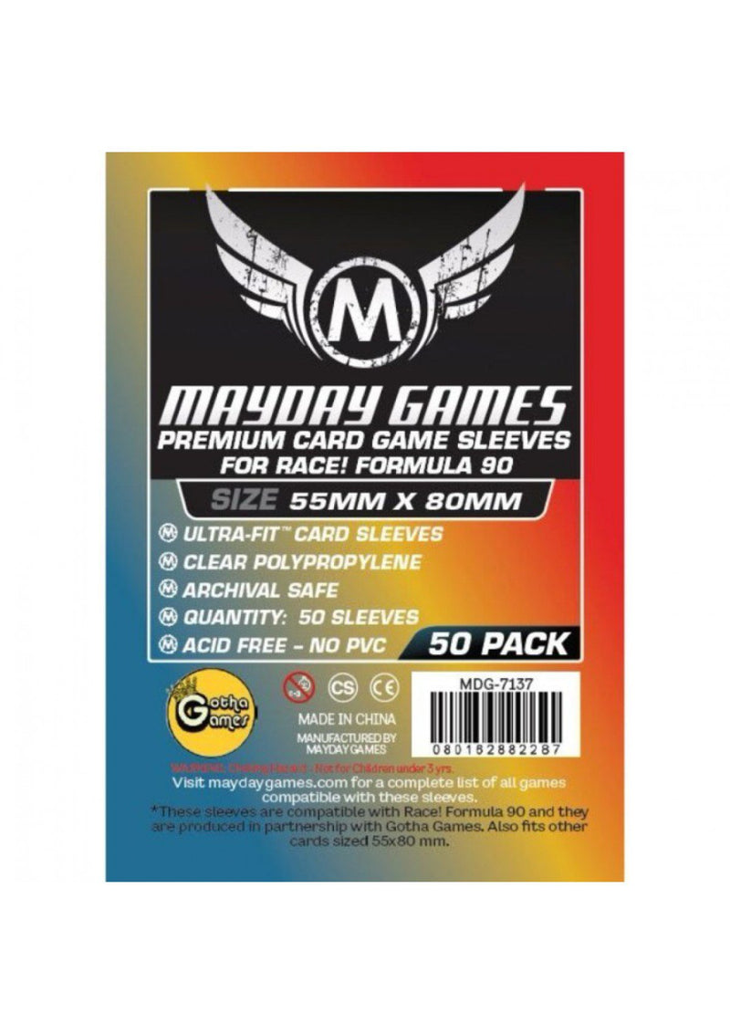 Card Sleeves: Mayday - 50 Premium Rainbow "Race! Formula 90" (55mm x 8 Tabletop Games Pty Ltd Card Sleeves: Mayday - 50 Premium Rainbow "Race! Formula 90" (55mm x 8 Tabletop Games Pty Ltd