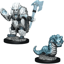 D&D Wizkids Wardlings Painted Miniatures: Ice Orc and Ice Worm