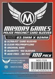 Card Sleeves: Mayday - 100 Blue / Red "Police Precinct" (63.5mm x 92mm)