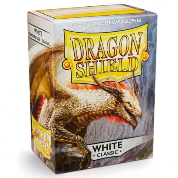 Card Sleeves: Dragon Shield - 100 Box Classic "Standard" White (63mm x 88mm)