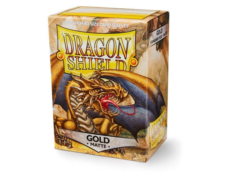 Card Sleeves: Dragon Shield - 100 Box Matte "Standard" Gold (63mm x 88mm)