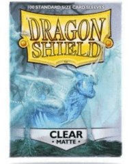 Card Sleeves: Dragon Shield - 100 Box Matte "Standard" Clear (63mm x 88mm)