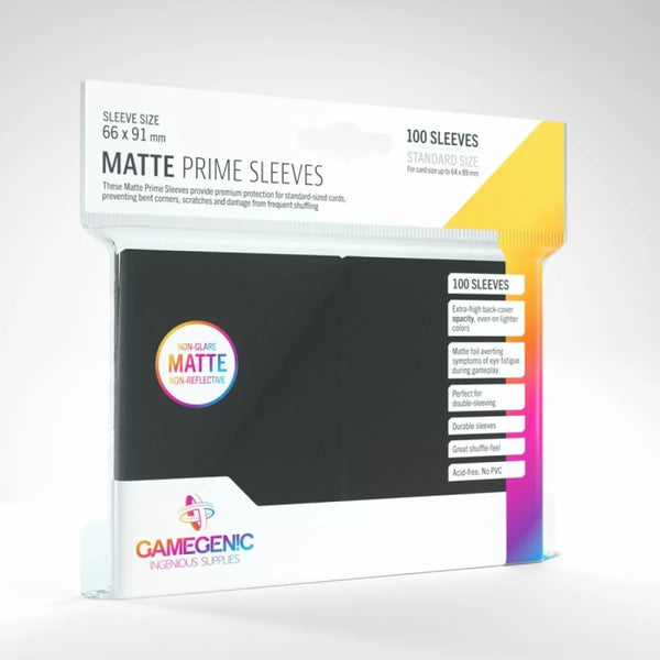 Gamegenic Matte Prime 100 Black Sleeves